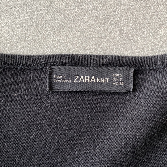 Zara black open cardigan with faux leather sides. Size S - Picture 2 of 3